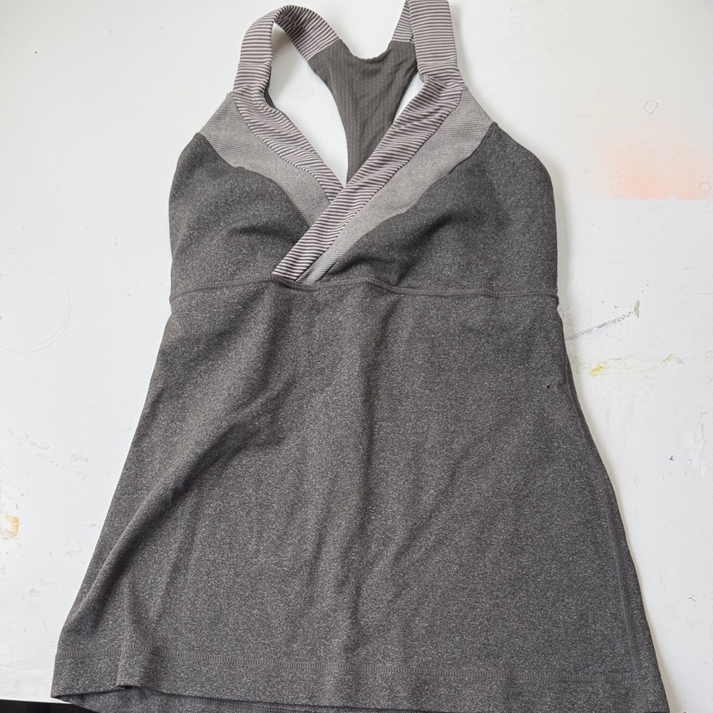 lululemon athletica Charcoal and Light Gray V-Neck Racerback Tank